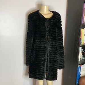Adrienne landau rabbit fur coat